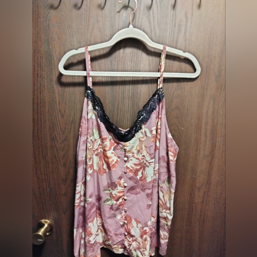 Torrid Floral Lace Tank Top